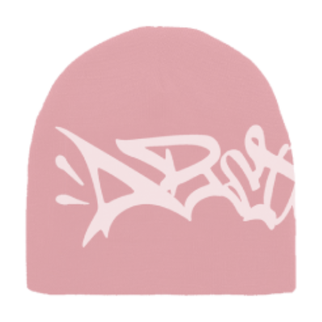 Abstract - Reversible Beanie Pink/White