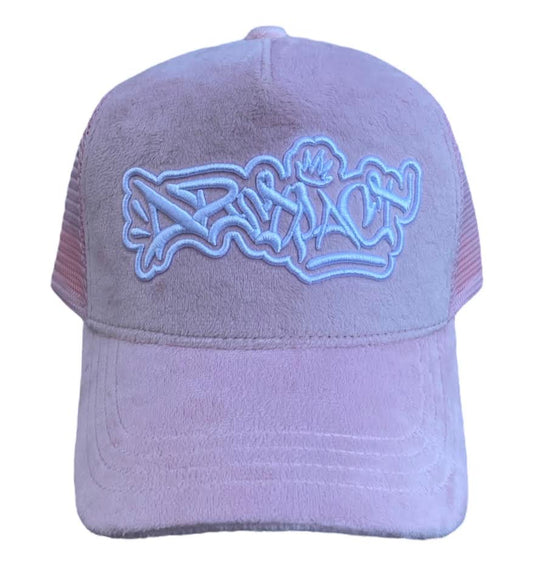 Abstract - Suede Trucker Hat "Baby Pink"