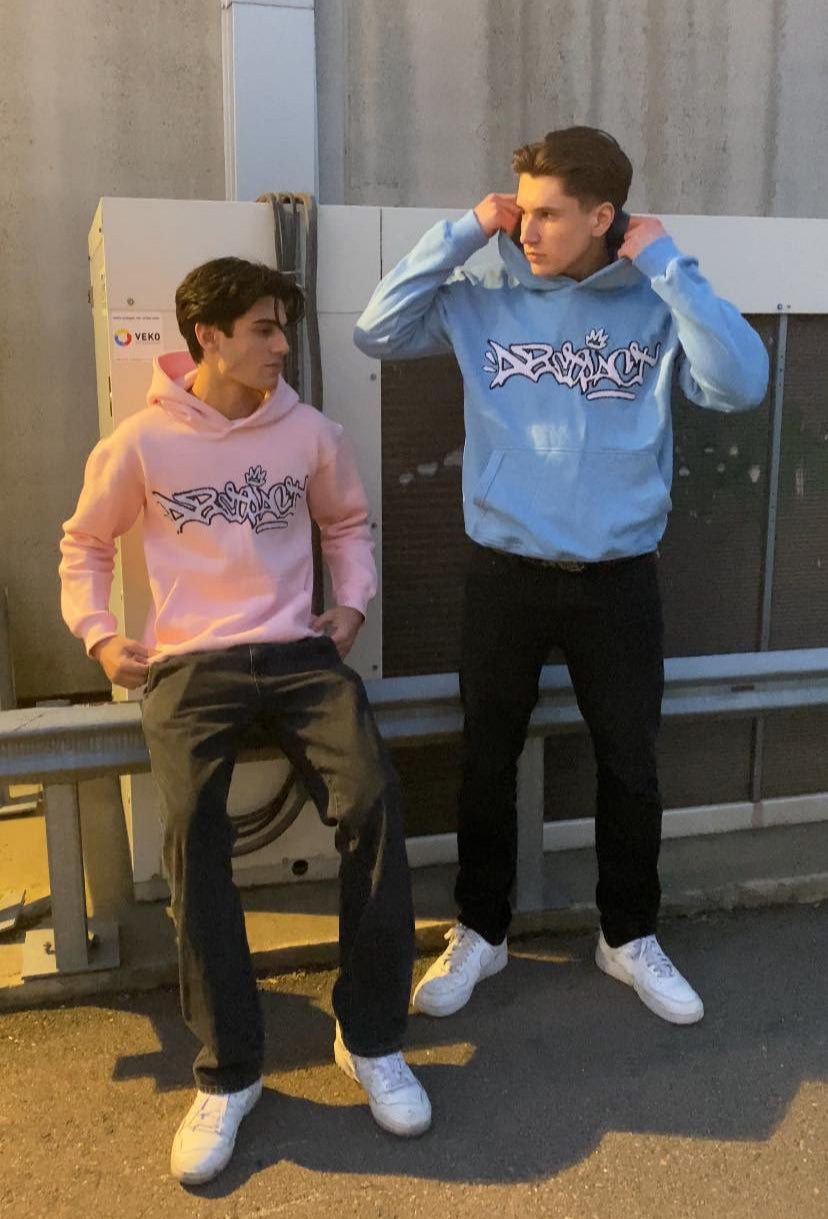 Abstract - Chenille Hoodie "Baby Blue"