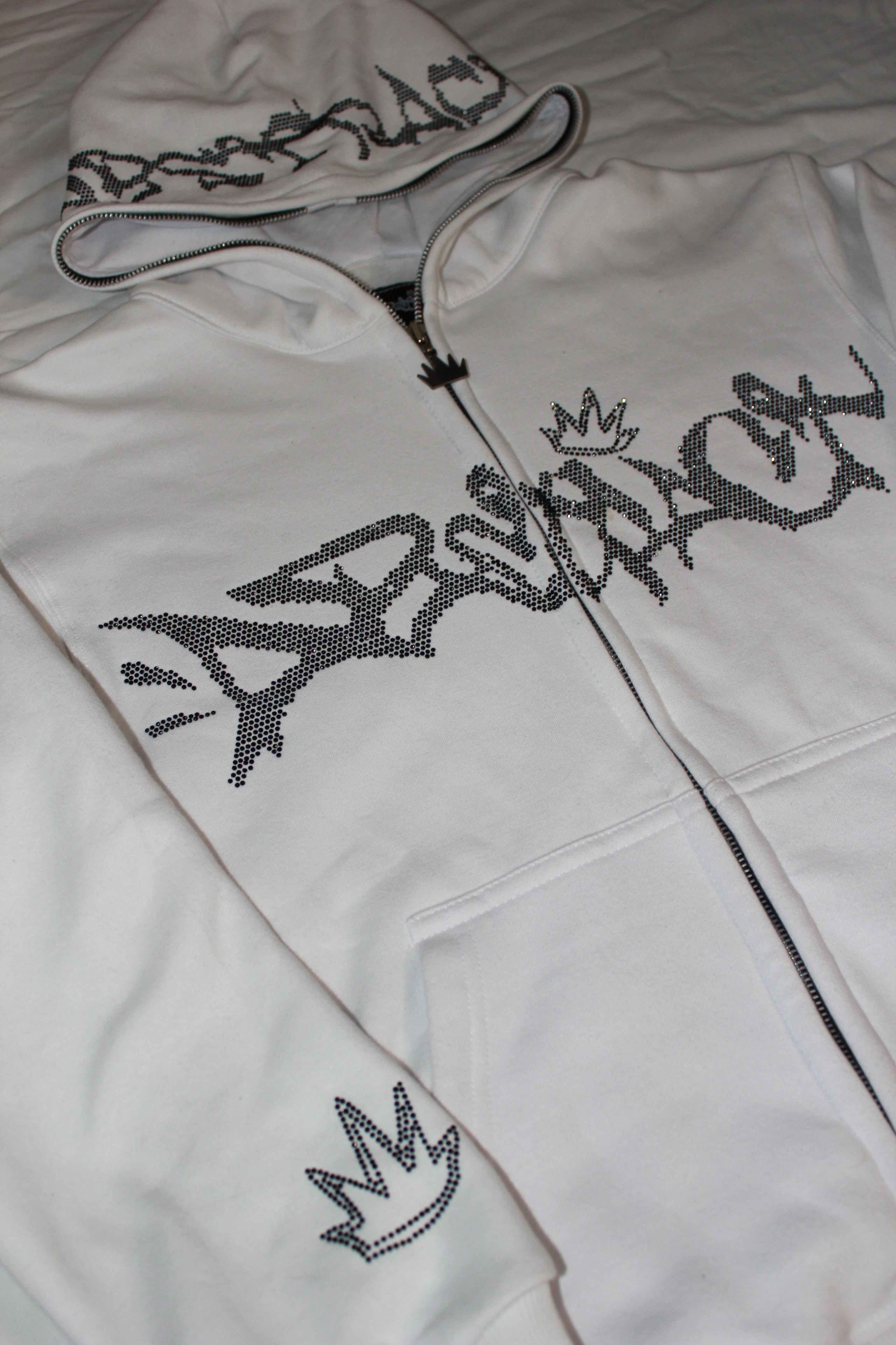 Abstract - Rhinestone Fullzip White