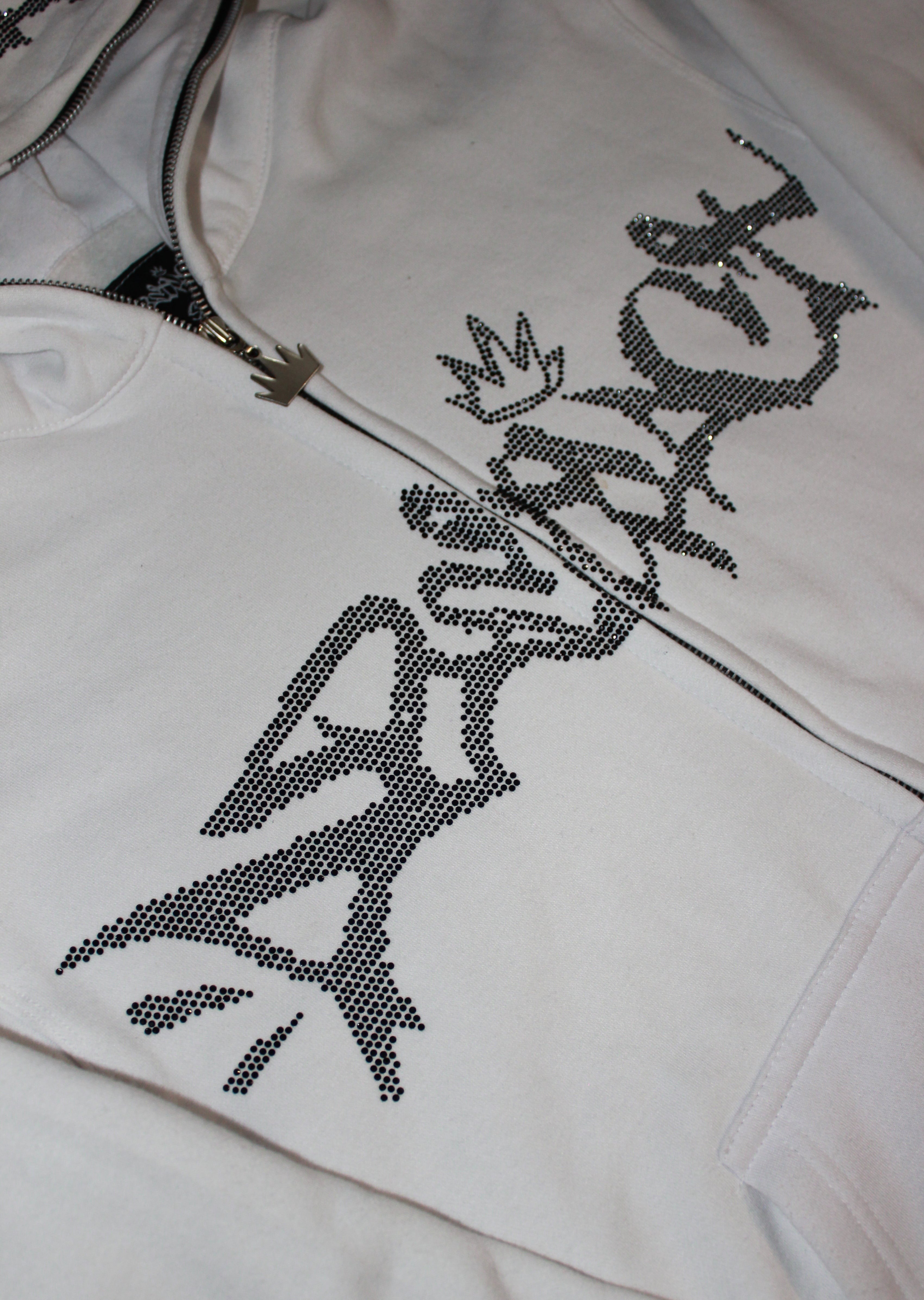 Abstract - Rhinestone Fullzip White