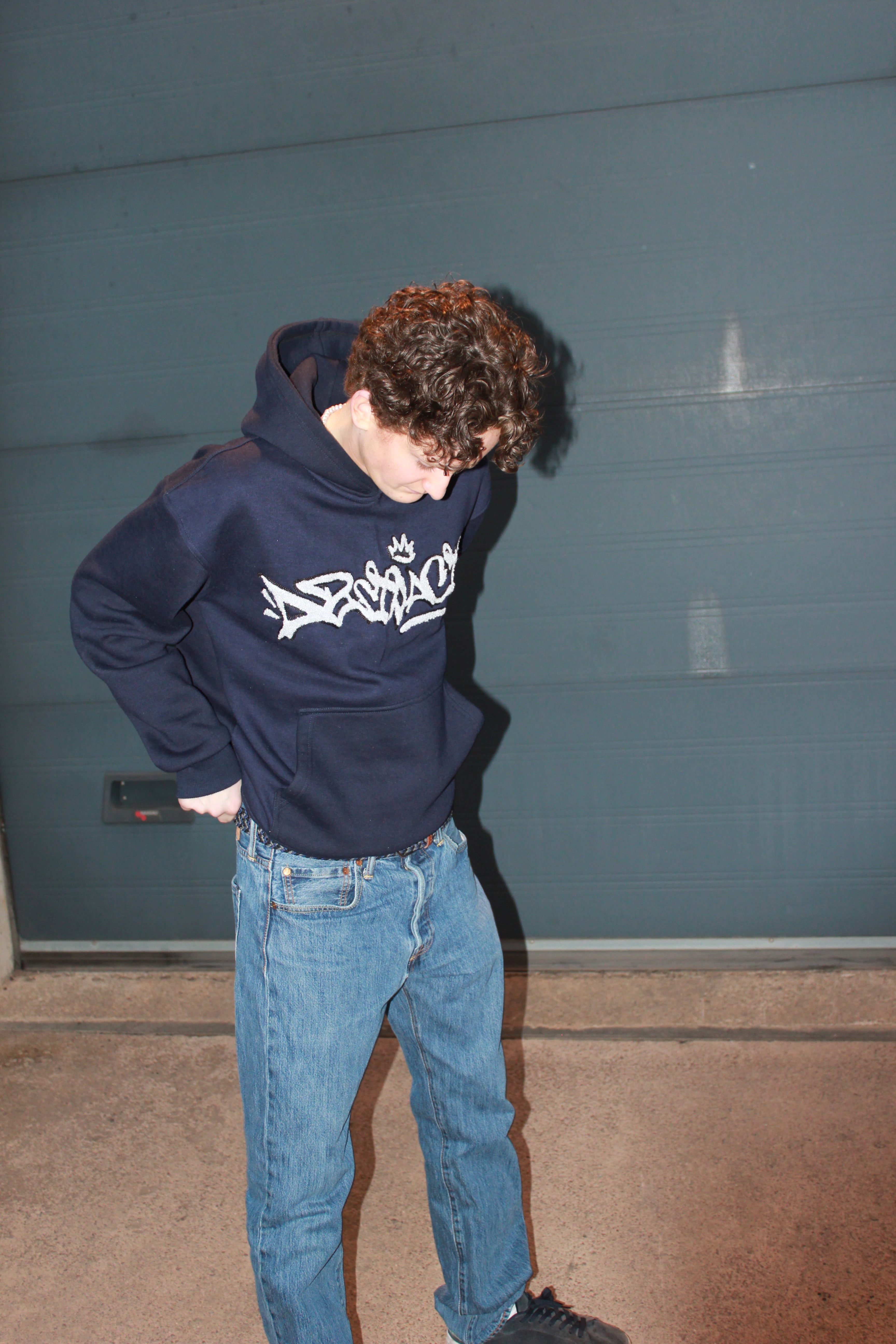 Abstract - Chenille Hoodie "Navy"