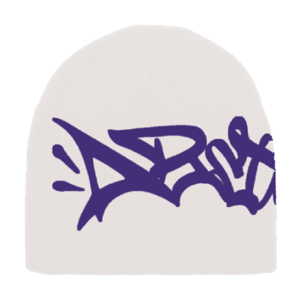 Abstract - Reversible Beanie Purple/White