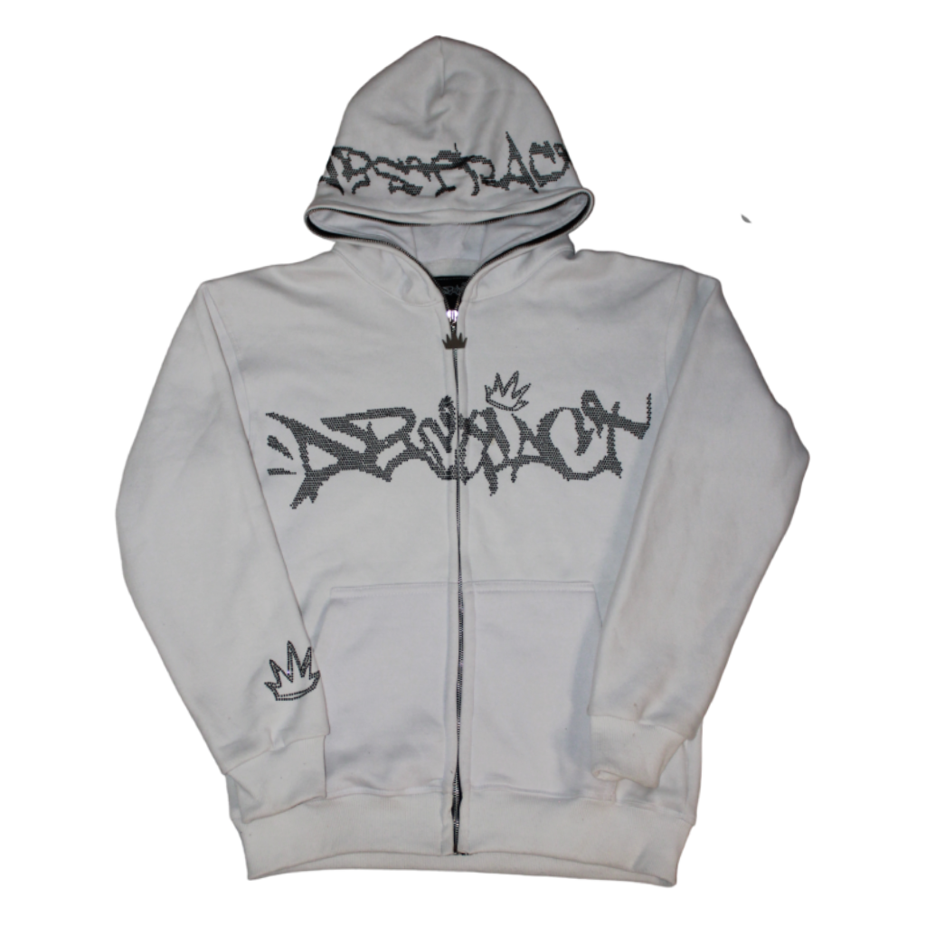 Abstract - Rhinestone Fullzip White