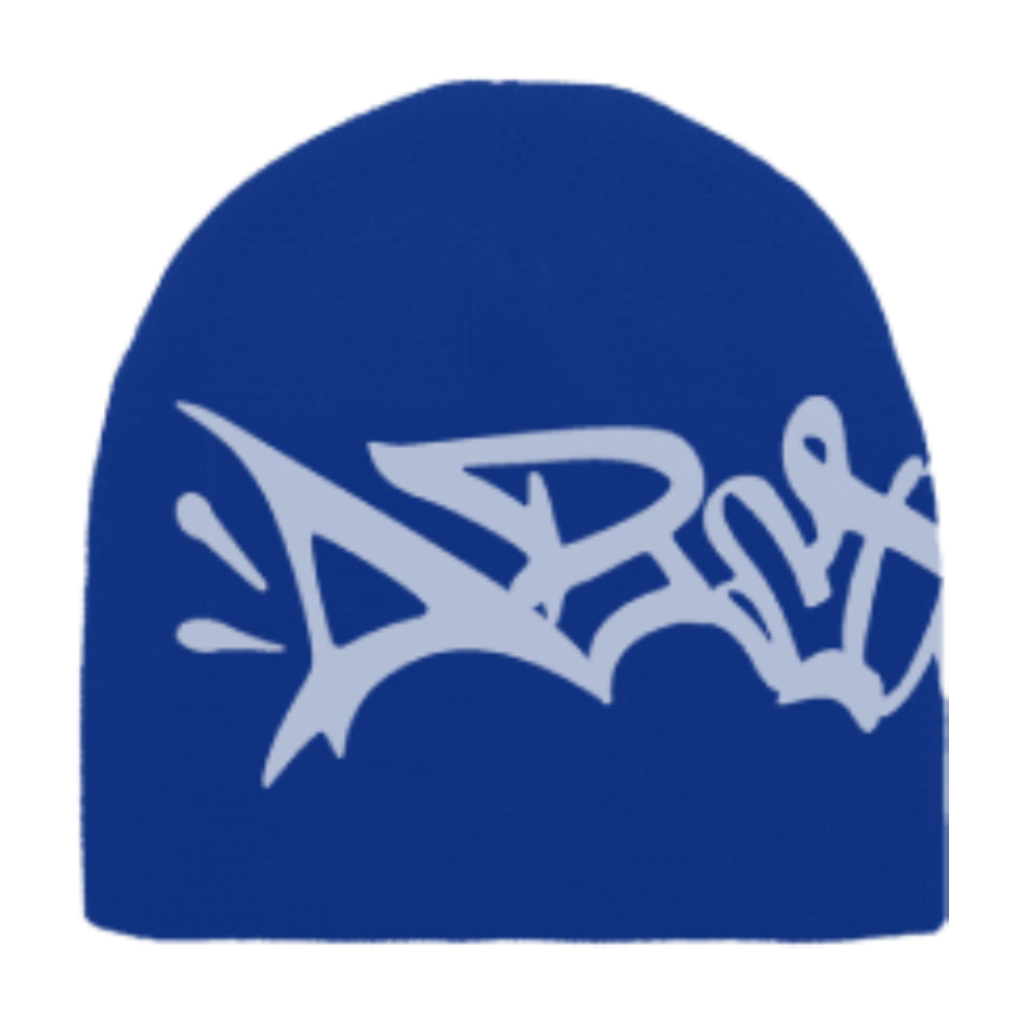 Abstract - Reversible Beanie Royal Blue/White