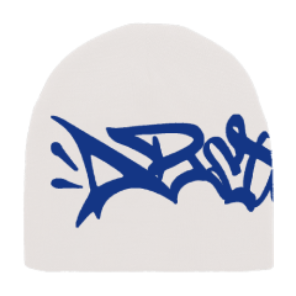 Abstract - Reversible Beanie Royal Blue/White